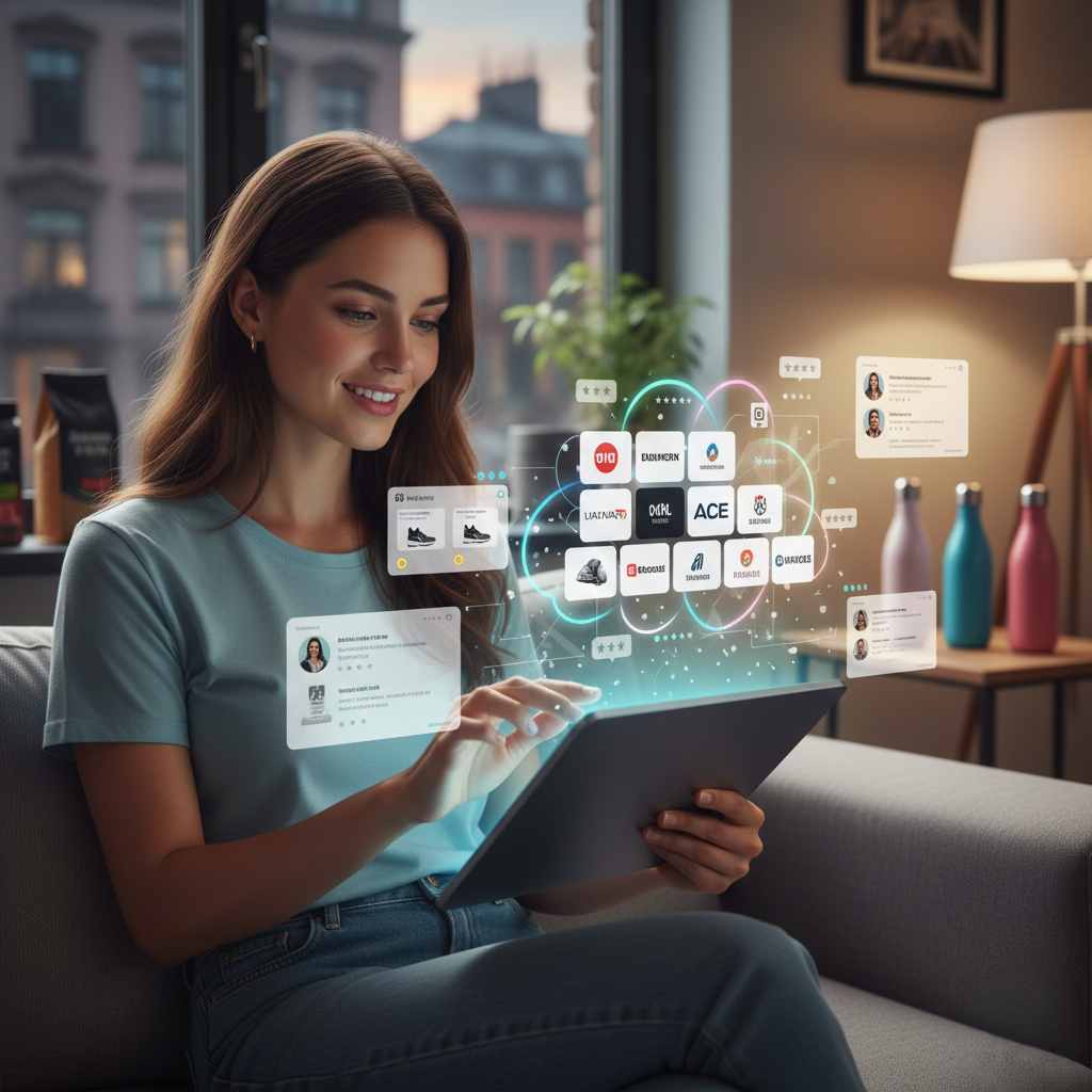 Consumer discovering new brands through Branscor platform